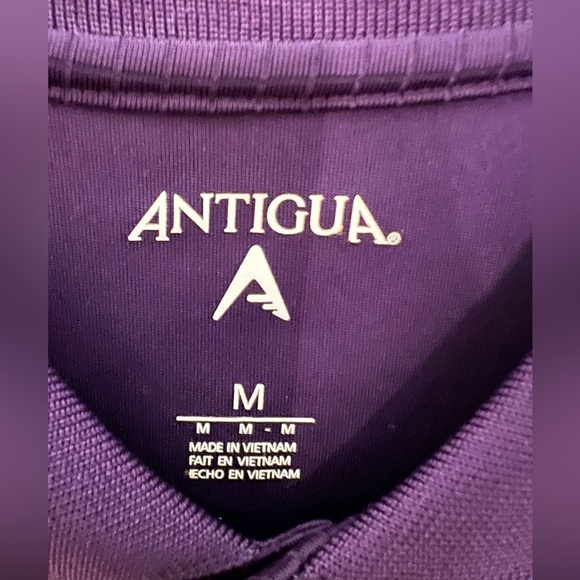 ANTIGUA DARK PURPLE  MEN’S POLO GOLF SHIRT. - Picture 2 of 4